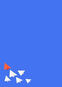 Blue background, paper plane border