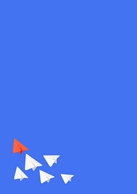 Blue background, paper plane border