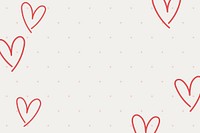 Heart doodle frame background, cute beige design