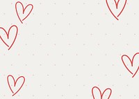 Heart doodle frame background, cute beige design