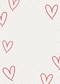 Heart doodle frame background, cute beige design