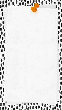 Dotted linocut frame iPhone wallpaper, pinned note paper