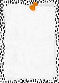 Dotted linocut frame background, pinned note paper