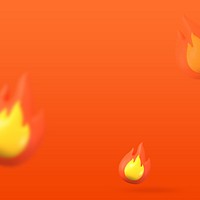 Flame emoticon orange background