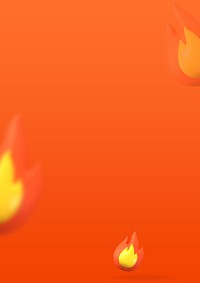 Flame emoticon orange background