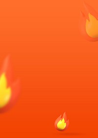 Flame emoticon orange background