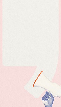 Hand holding megaphone iPhone wallpaper, Apostrophe frame