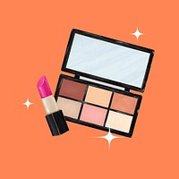 Beauty products, makeup collage element psd