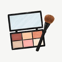 Blush on makeup collage element psd