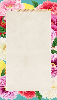 Colorful flowers frame  iPhone wallpaper, Spring botanical design