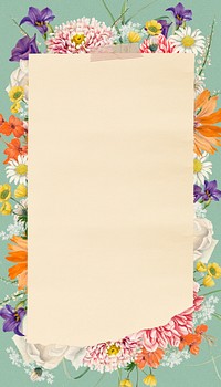 Wedding flower frame  iPhone wallpaper, colorful botanical design