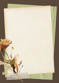 Autumn flower frame, vintage paper design