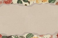 Vintage flower border, botanical aesthetic design psd