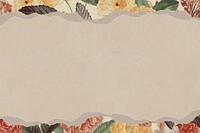 Vintage flower border background, brown paper design