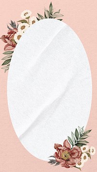 Vintage flower frame  iPhone wallpaper, pink aesthetic design