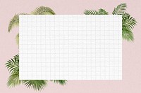 Tropical palm leaf frame, Summer aesthetic psd