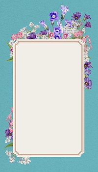 Purple flower frame  iPhone wallpaper, Spring aesthetic illustration