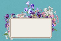 Purple flower frame, Spring aesthetic illustration