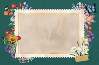 Spring flowers frame, colorful botanical design