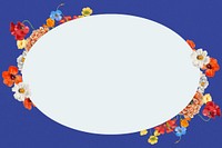 Summer floral frame, oval shape design