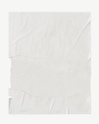 Wrinkled white paper  collage element psd