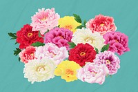 Colorful flowers  collage element psd