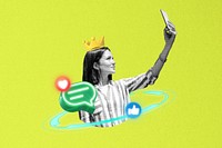 Popular social media collage, green design