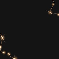 Fairy lights border background, black design