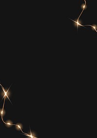 Fairy lights border background, black design