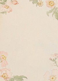 Vintage flower border background, beige design