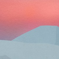 Pink gradient sky background, mountain border