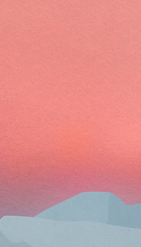 Pink gradient sky iPhone wallpaper, mountain border