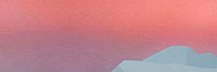 Pink gradient sky background, mountain border