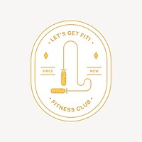 Fitness club  logo badge, line art design vector