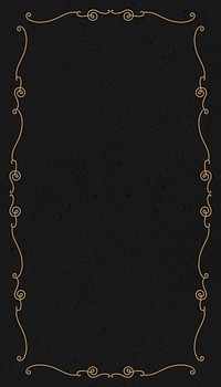 Vintage ornamental frame iPhone wallpaper, dark brown design