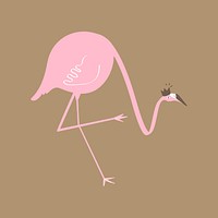 Pink flamingo illustration clipart vector 