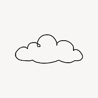 Cloud doodle collage element vector