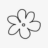 Flower doodle collage element vector