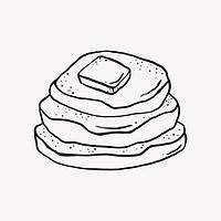 Pancake doodle collage element vector