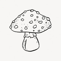 Mushroom doodle collage element vector