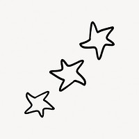 Three star doodle collage element vector