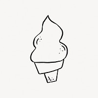 Soft serve ice cream doodle collage element vector