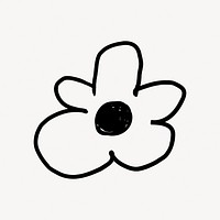 Flower doodle collage element vector