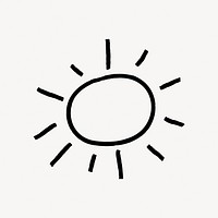 Sun doodle collage element vector