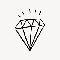 Diamond doodle collage element vector