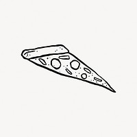 Pizza doodle collage element vector