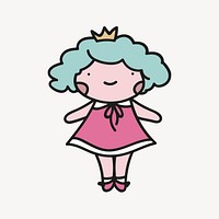 Little princess clipart illustration vector. Free public domain CC0 image.