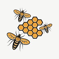 Honey bees clipart illustration psd. Free public domain CC0 image.