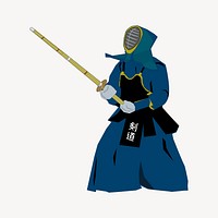 Kendo athlete clip art vector. Free public domain CC0 image.