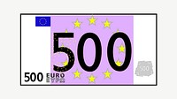 500 Euro bank note clipart illustration psd. Free public domain CC0 image.